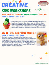 Kid's Workshop - Pom-Pom People (Ages 4+) on November 22, 2026 from 1-2:30pm