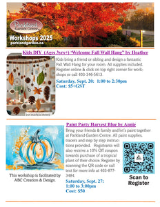 Paint Party Harvest Blue on Saturday, Sept 27 from 1:00 to 3:00pm