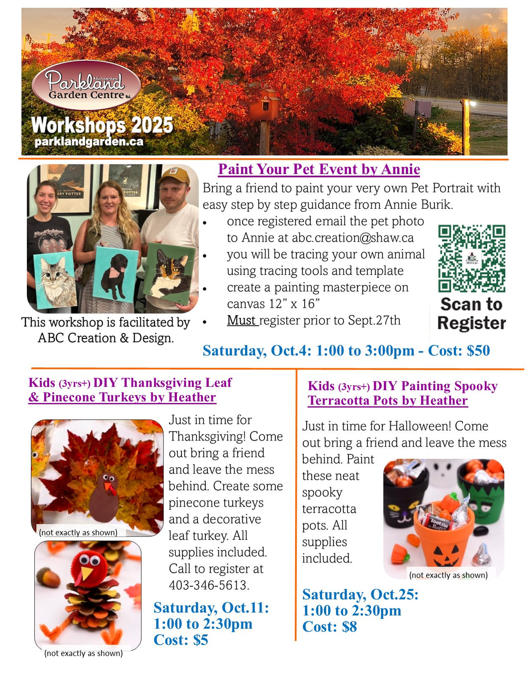 KIDS (3yrs+) DIY Thanksgiving Leaf & Pine Cone Turkeys on Sat. Oct 11 from 1-2:30pm
