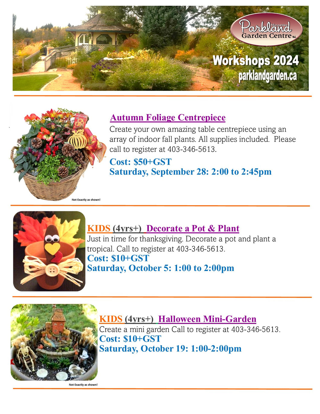 KIDS (4yrs+) Halloween Mini-Garden - Oct 19 from 1 to 2:00pm