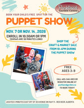 FREE Puppet Show on November 7, 2026 from 10:30 to 11:00am