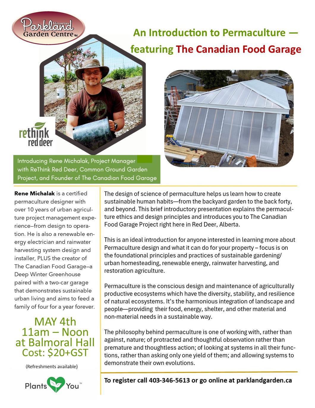 An Introduction to Permaculture featuring The Canadian Food Garage - May 4  11am-Noon